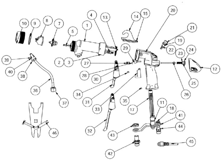 Ransburg Vector R70 Cascade (Solvent) Diagram