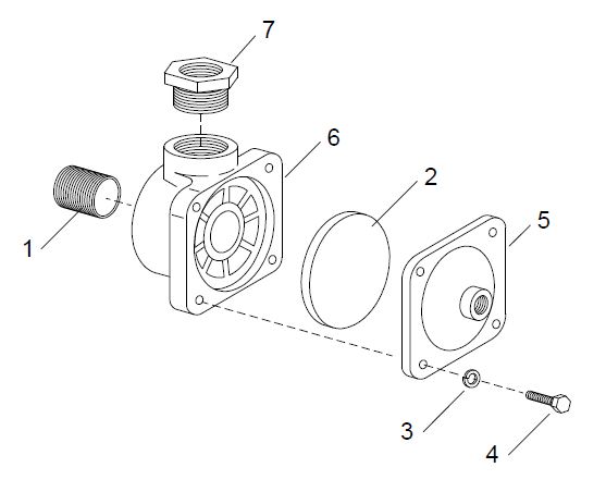 Clemco Diaphragm Outlet Valve 1" Diagram