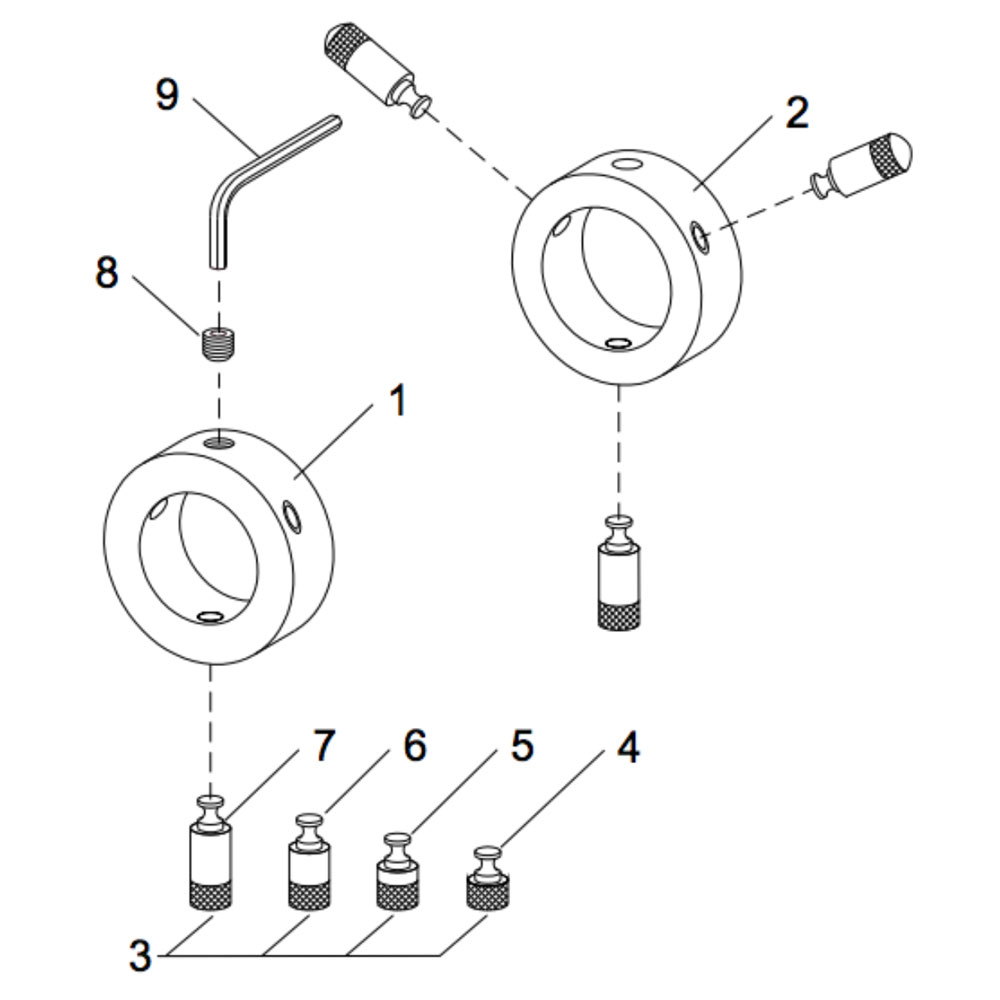 Clemco HBC-1 Collar and Button Set Diagram