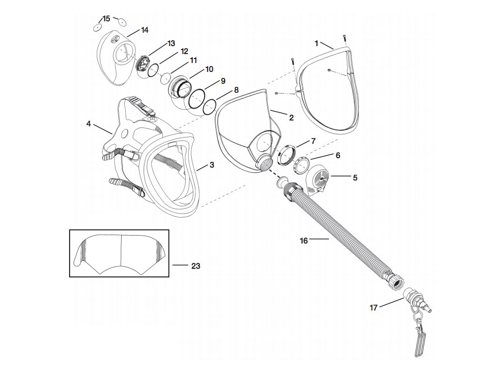 Bullard Spectrum Airline Respirator Diagram