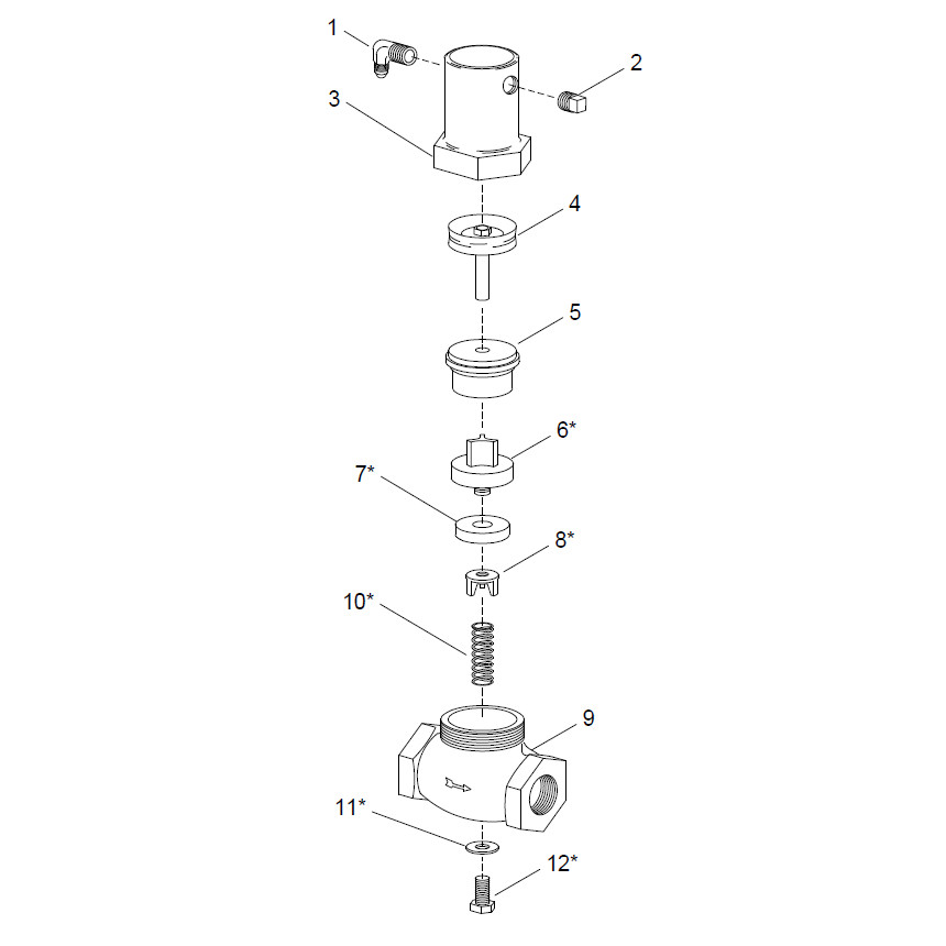 Clemco Outlet Valve 1" Piston Diagram