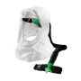 T200 Respirator includes: 17-200-32 Air Duct/Head Harness Assembly with 17-732 Tychem 2000 Shoulder Length Face Seal Hood, 04-833 Breathing Tube, 03-101 Constant Flow Valve