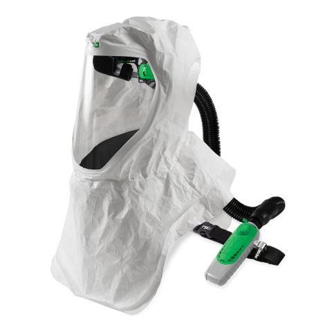 RPB T200 Respirator, includes: 17-200-12 T200 Air Duct/Head Harness Assembly with 17-712 Tychem 2000 Hood, 04-833 SAR Breathing Tube, 03-504 C40 Climate Control Device with Schrader Fitting - NIOSH