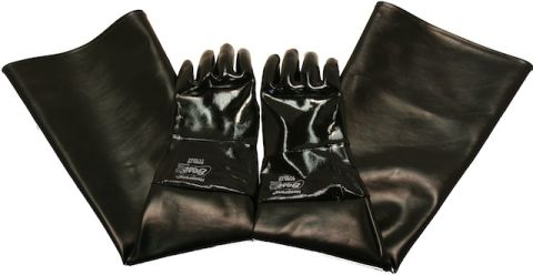 Cabinet glove, 6" dia x 24" long x 10" flat, left