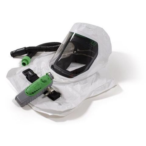 RPB T-Link Respirator, includes: 17-712 Tychem QC Hood, Hard Hat Assembly, 04-830 Breathing Tube, 03-501 C40 Climate Control Device